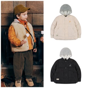 100-155码出口韩冬款男女童中大童三色拼色连帽轻薄经典羽绒服