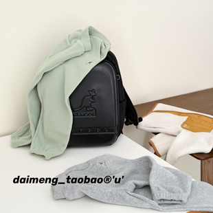 男童女童两色松紧腰纯色摇粒绒收腿运动裤 出口韩冬款 155码 110