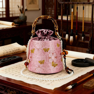 2026年新款琥珀流光风时尚斜挎包新中式手拎包紫色包包水桶包包