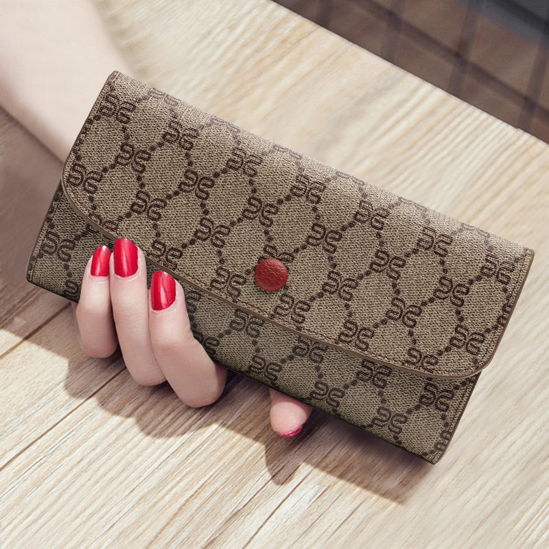 长款折叠钱包女士手拿钱夹2024新款大容量拉链零钱包可放手机百搭