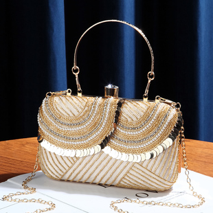 晚宴手拿包2025新款珠绣手提小包女潮宴会聚会派对包搭配礼服的包