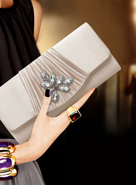 欧美气质包包女新款时尚2025镶钻礼服晚宴手拿包单肩斜挎链条包潮