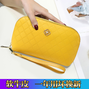 真皮手拿包女时尚2023新款百搭牛皮手包零钱包放手机小包手拎包潮