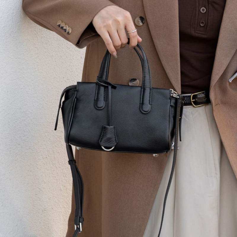 自然摔纹头层牛皮波士顿包