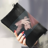 Сумка с петлей на руку, сумка через плечо, маленькая сумка клатч, вместительная и большая трендовая сумка на одно плечо, из натуральной кожи