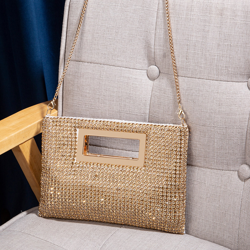 闪闪水钻手提小包包名媛礼服旗袍手包2026春季新款镶钻信封手拿包