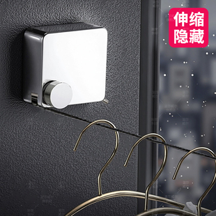 304不锈钢晾衣绳室内免打孔隐形伸缩衣架阳台晒衣神器挂衣绳家用