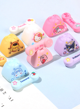 三丽鸥立体座机仿真小电话diy树脂配件 发饰耳饰烟盒洞洞鞋材料