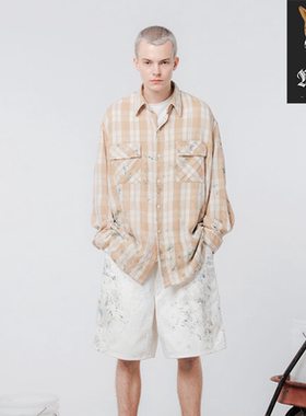BOWWOW PAINTERS PAINT STAINED FLANNEL SHIRT 泼墨衬衫25AW