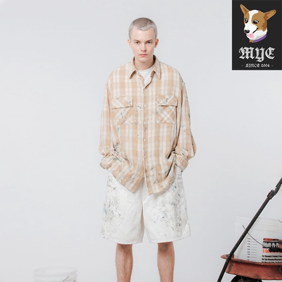 BOWWOW PAINTERS PAINT STAINED FLANNEL SHIRT 泼墨衬衫25AW