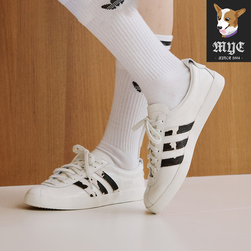 阿迪达斯 ADIDAS BLANC W 奶牛条纹纯白女子休闲运动鞋