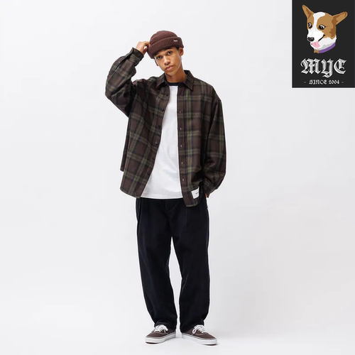 WTAPS TXT 01 / LS / WOPL. TWEED. TEXTILE. OF宽松格子衬衫25AW