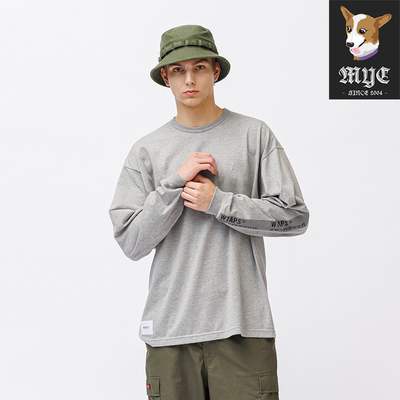 【折扣】WTAPS ISSUE/LS/CTPL 衣袖字母印花休闲宽松长袖T恤 24AW