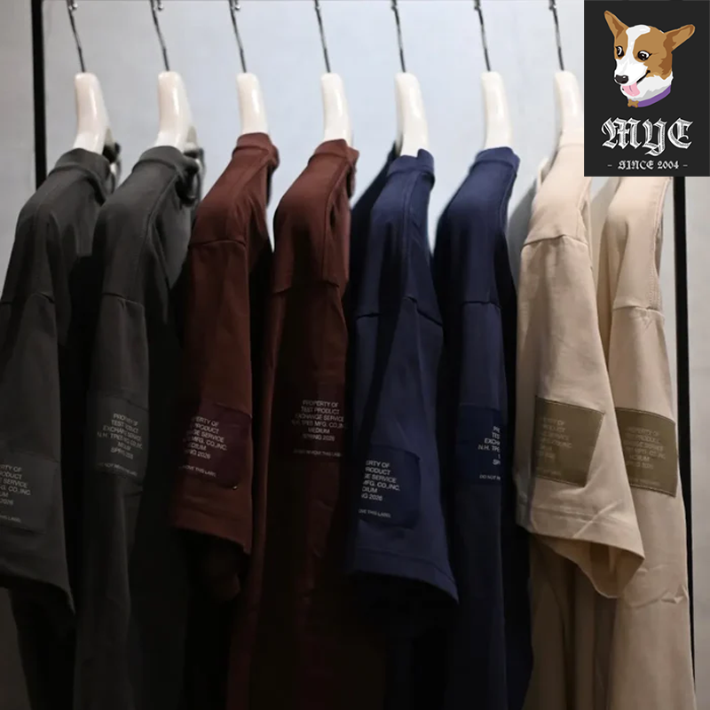 N.HOOLYWOOD T-SHIRT 男子纯色落肩宽松廓形贴标短袖T恤 26SS