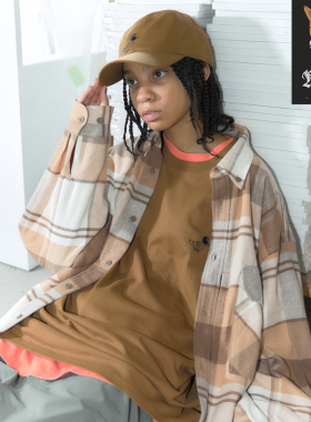 Carhartt WIP x INVINCIBLE 联名款格纹图案纽扣宽松长袖衬衫外套