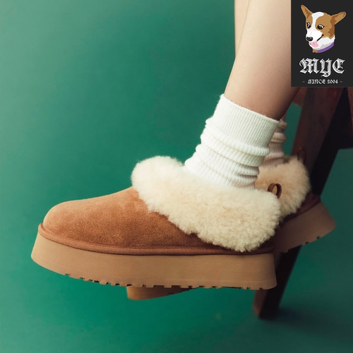 UGG TAZZELLE 经典麂皮EVA厚底柔软舒适毛绒拖鞋1171393-CHE