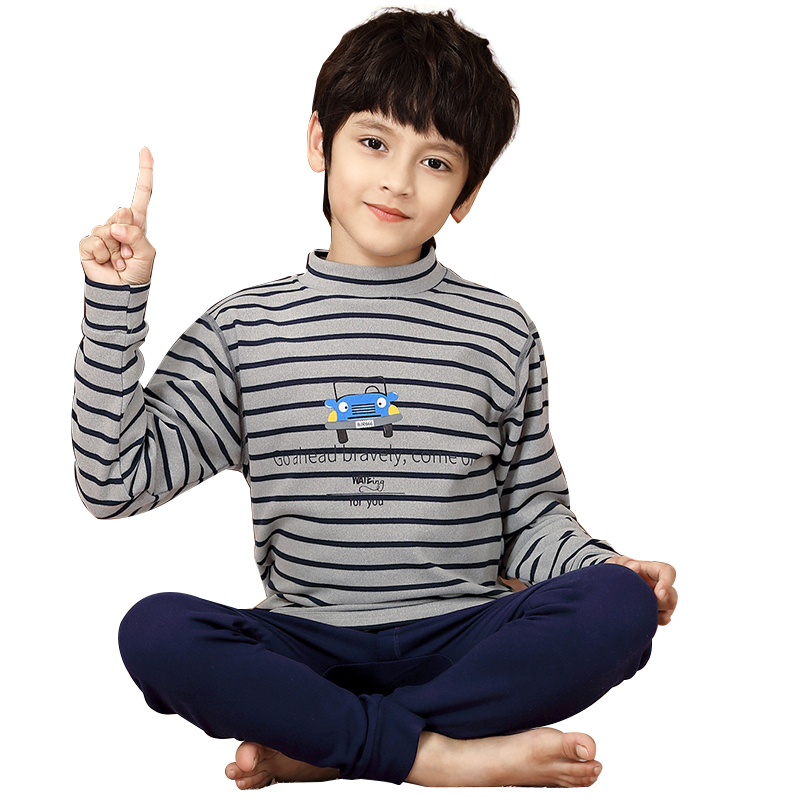 男童磨绒宝宝加厚中大童加绒秋衣秋裤儿童保暖内衣套装男孩秋冬季