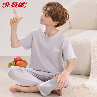 男童莱卡棉家居服套装