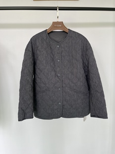 羽衣甘蓝女装秋季新品菱格纹短版棉服