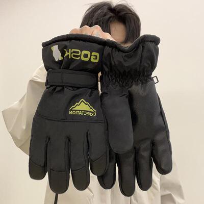 加绒加厚秋冬季2024新款滑雪手套