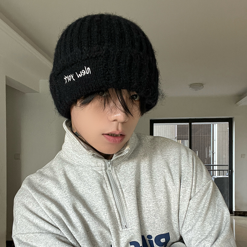 2025新款大头围黑色字母刺绣帽