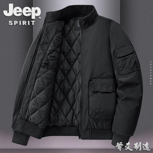 宽松大码 JEEP吉普外套秋冬季 休闲保暖上衣棉服潮流飞行员休闲夹克