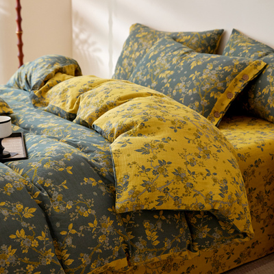 a类全棉纯棉双层纱布四件套床品