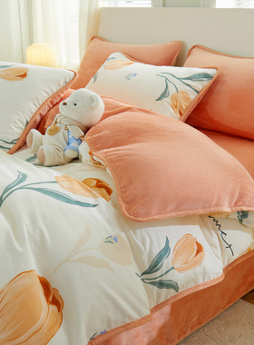 ab面纯棉加绒被套单件学生宿舍单面绒法兰绒牛奶绒全棉珊瑚绒被罩