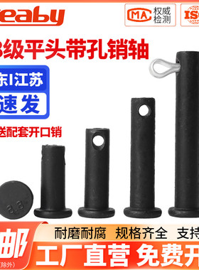 8.8级发黑销轴平头带孔圆柱销GB882高强度定位销子穿插销钉M6-M50