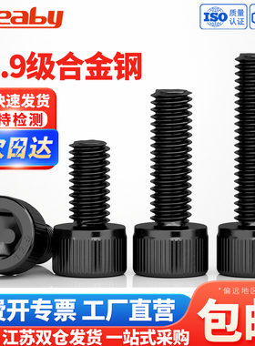 12.9级高强度内六角螺丝圆柱头螺栓10mm全牙杯头螺钉M2M3M4M5M6M8