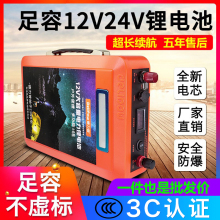 德力普锂电池12v大容量磷酸铁锂户外氙气灯一体机大功率24v蓄电瓶