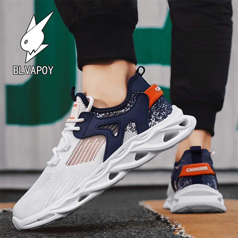 花花公子男鞋2026新款夏季网面飞织透气运动鞋软底减震休闲跑步鞋