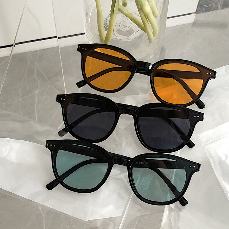 潮牌个性黑框太阳眼镜新国潮风彩色镜片休闲墨镜男女百搭遮阳眼镜