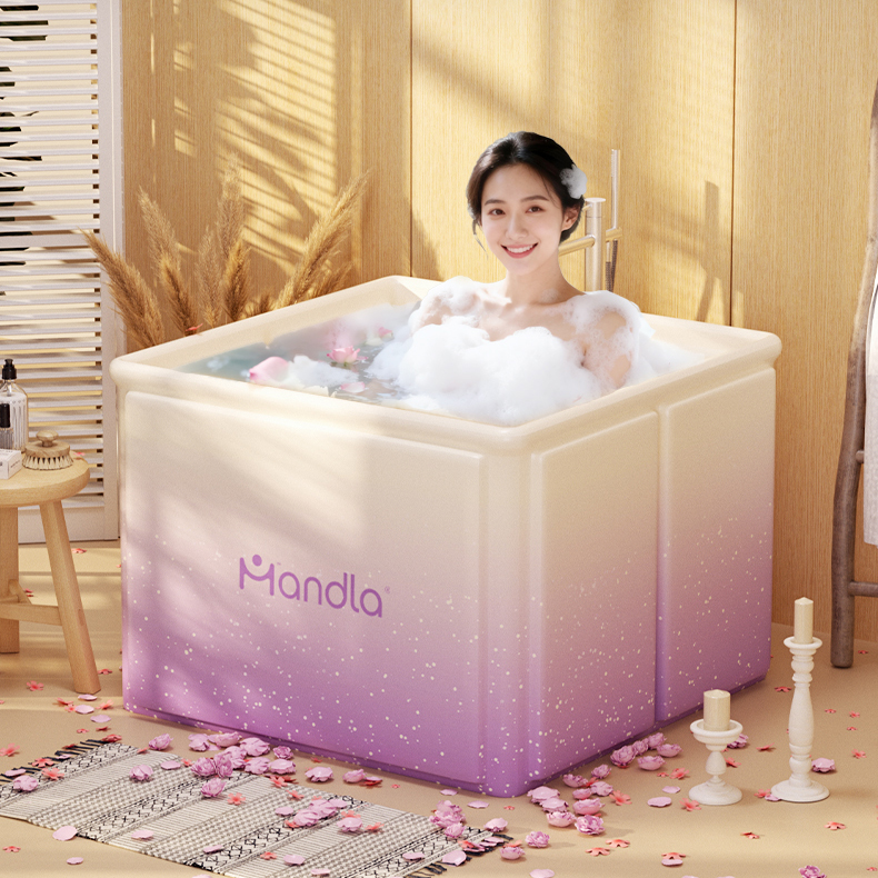 方形泡澡桶折叠大人泡浴桶家用