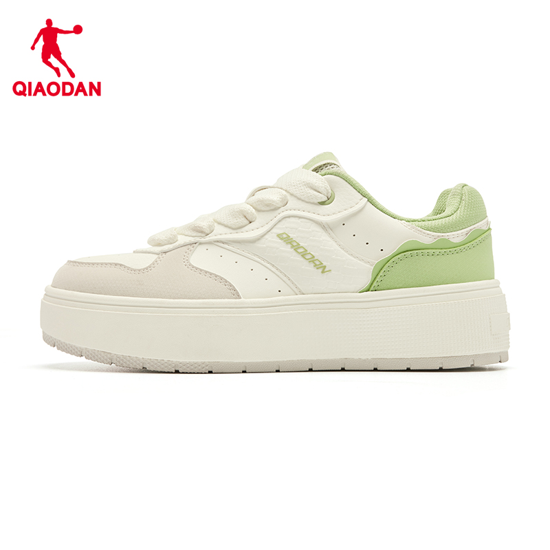 [商场同款]乔丹厚底增高女板鞋2025新款爆款透气休闲鞋小白鞋