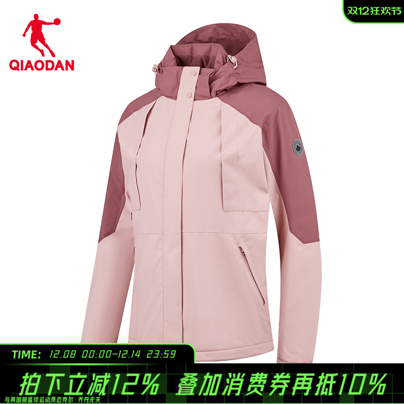 【商场同款】乔丹保暖加绒风衣女2025冬季新款百搭外套女2244503