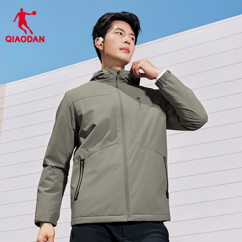 【商场同款】乔丹梭织厚外套男士防风加绒运动风衣QDEFD3254079