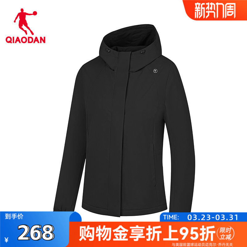 【商场同款】乔丹加绒冲锋外套女款防风防泼水风衣QDEFD2254