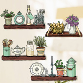 墙贴清新文艺客厅大学生宿舍寝室创优厨房花卉背景墙壁装 饰画贴纸