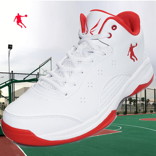 乔丹白色篮球鞋低帮冬款男皮面运动鞋正品学生比赛水泥地外场战靴