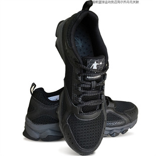 越野旅游鞋 乔丹男鞋 品牌正品 春夏网眼面透气跑步鞋 子 纯黑色运动鞋