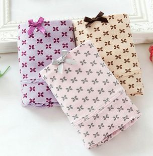 女士内裤 短裤 平脚裤 高腰收腹内裤 女 弹力棉纯棉内裤 2条装