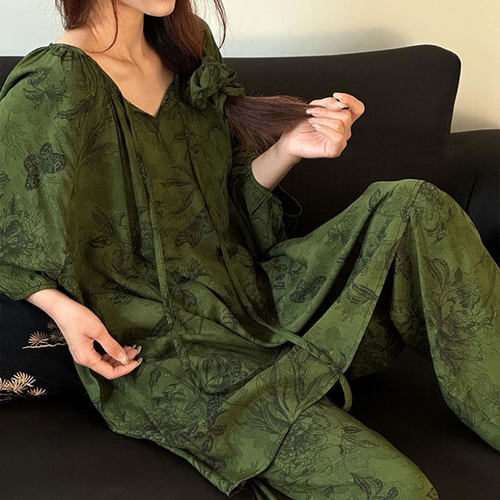 家居服棉绸套装春夏防晒