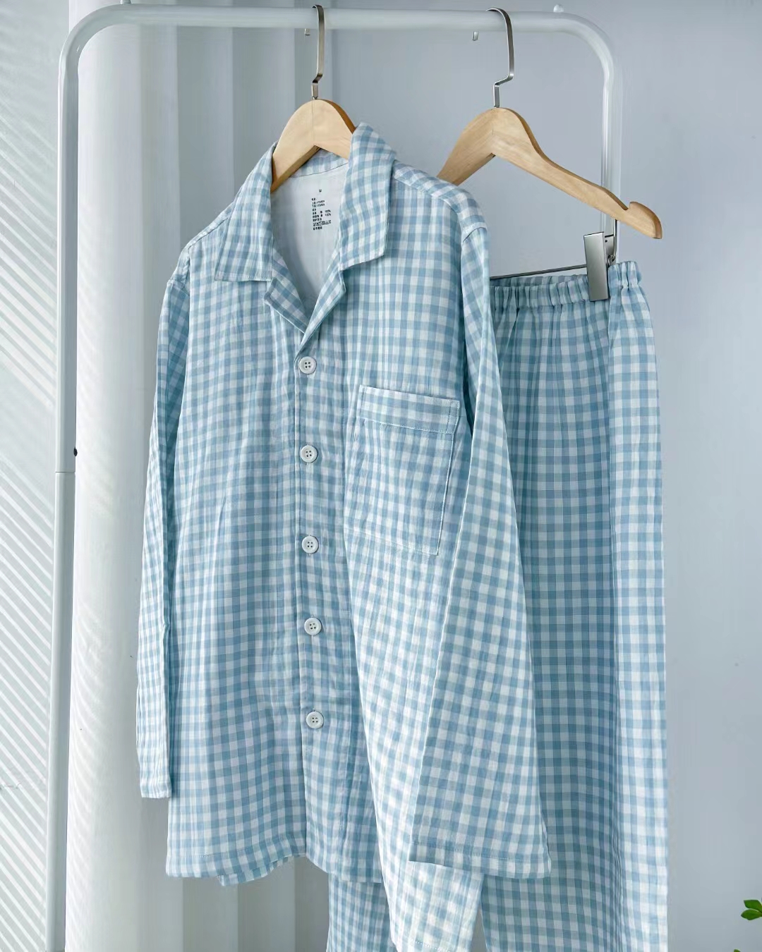 无印清新睡衣女士双层纱布纯棉