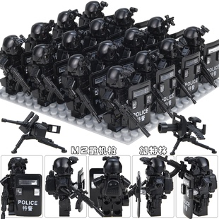 小人偶兵团乐高拼装 特种兵警察特警幽灵武装 玩具 军事人仔重装 新款
