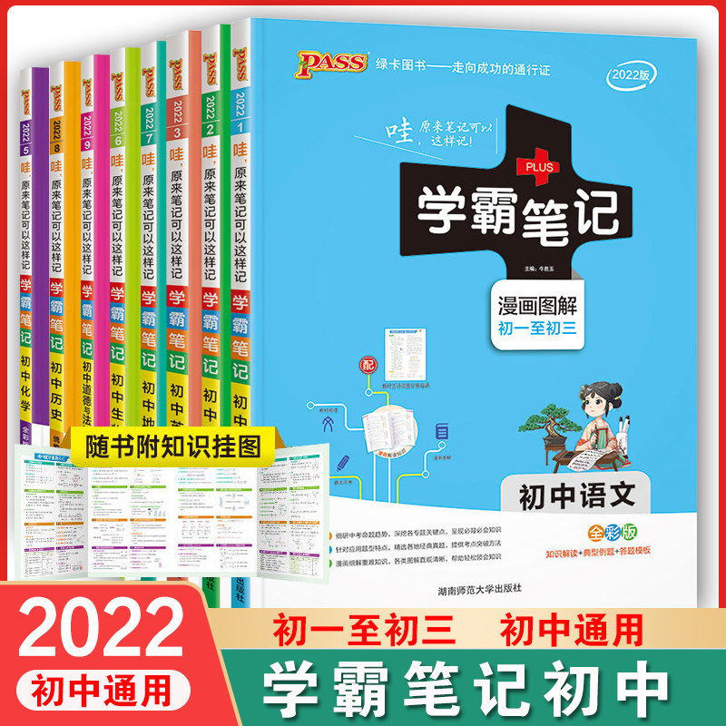 2022新版学霸笔记初中全套语文数学英语物理化学地理生物道德与法治历史文言文七八九年级同步教辅资料知识点总结清单pass绿卡图书使用感如何?