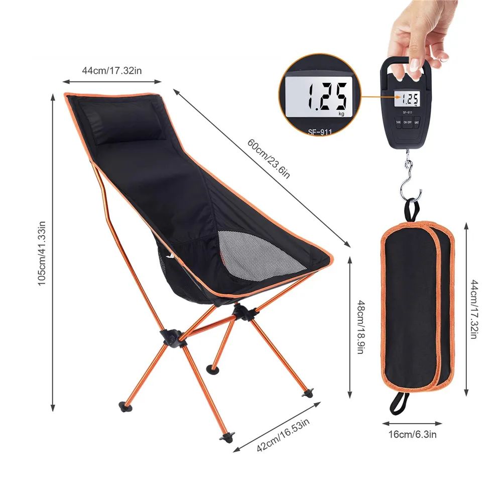 Outdoor Portable Camping Chair Oxford Cloth Folding Lengthen