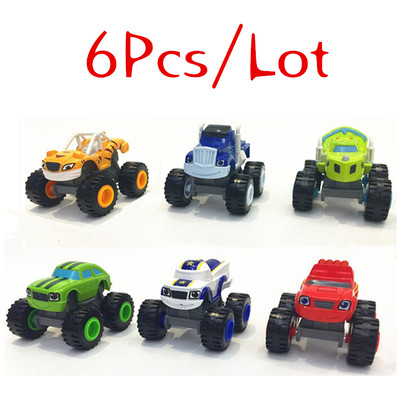 High Quality 6pcs/set Blaze Car toys Russian Crusher Truck V