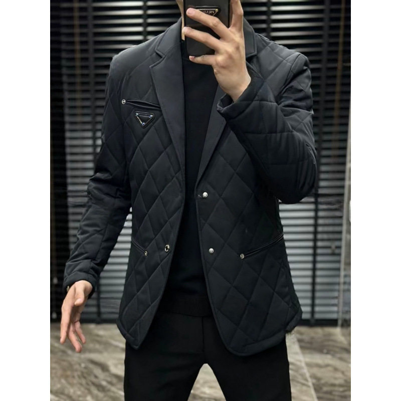 冬季男士棉服修身显瘦西服外套