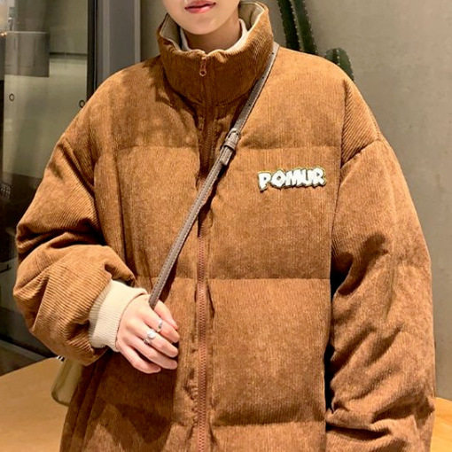 韩版秋冬加厚保暖灯芯绒男士棉衣